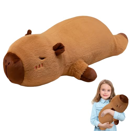 WDKXCN 40cm Kuscheltier Capybara Kissen, Capybara Kuscheltier XXL, Capybara Kuscheltier GroßE Kissen, Capybara Plüschtier, Plüschkissen, Lang Plüschtier Spielzeug Geschenk für Kinder Home Deko von WDKXCN