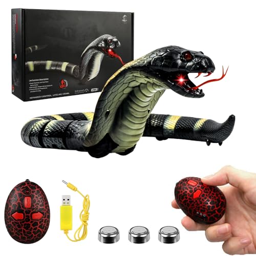WDKXCN Ferngesteuerte Schlange, Ferngesteuert Spielzeug für Kinder, Schlange Spielzeug mit USB-Aufladung, Spielzeugs Schlanges mit Einziehbarer Zunge und Schwingendem Schwanz, Schwarz WDKXCN Ferngesteuerte Schlange, Ferngesteuert Spielzeug für Kinder, Schlange Spielzeug mit USB-Aufladung, Spielzeugs Schlanges mit Einziehbarer Zunge und Schwingendem Schwanz, Schwarz von WDKXCN