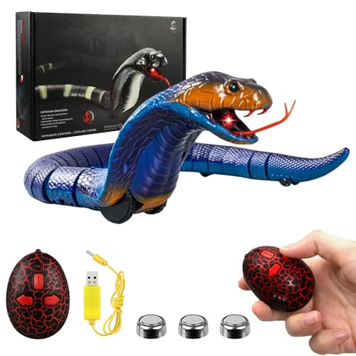 WDKXCN Ferngesteuerte Schlange, Schlange-Ferngesteuert Spielzeug für Kinder, Schlange Spielzeug mit USB-Aufladung, Spielzeugs Schlanges mit Einziehbarer Zunge und Schwingendem Schwanz, Blau WDKXCN Ferngesteuerte Schlange, Schlange-Ferngesteuert Spielzeug für Kinder, Schlange Spielzeug mit USB-Aufladung, Spielzeugs Schlanges mit Einziehbarer Zunge und Schwingendem Schwanz, Blau von WDKXCN