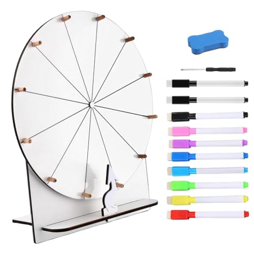 WDKXCN Glücksrad zum Drehen, 30cm Großes Glücksrad Set, Glücksrad Kaufen, Gluecksrad Gluecksrad Set, mit Radiergummi und Markierstift, für Hochzeit Verlobung Party Schule Familie Spiele Babyparty WDKXCN Glücksrad zum Drehen, 30cm Großes Glücksrad Set, Glücksrad Kaufen, Gluecksrad Gluecksrad Set, mit Radiergummi und Markierstift, für Hochzeit Verlobung Party Schule Familie Spiele Babyparty von WDKXCN