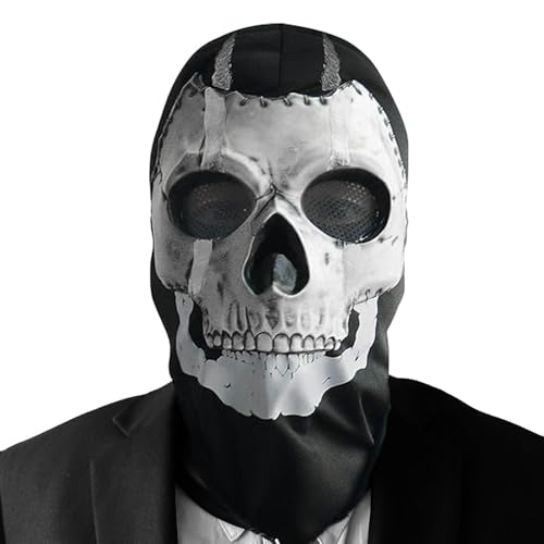 WDKXCN Horror Skull Maske Vollgesichtsmaske Halloween Maske Gruselige Geistermaske Maske Kostüm für Call of Duty Cosplay, Halloween Gruselige Horror Cosplay Kopfbedeckung Kostüm für Maskerade von WDKXCN