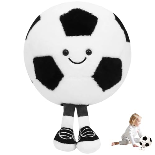 WDKXCN Plüsch Fußball Spielzeug, 25cm Fußball Plüschtier Spielzeug, 3D Fußball Kuscheltier, Fußball Plüschkissen, Fußball Kissen Weich Flauschig für Fußball Liebhaber und Jungen Mädchen WDKXCN Plüsch Fußball Spielzeug, 25cm Fußball Plüschtier Spielzeug, 3D Fußball Kuscheltier, Fußball Plüschkissen, Fußball Kissen Weich Flauschig für Fußball Liebhaber und Jungen Mädchen von WDKXCN