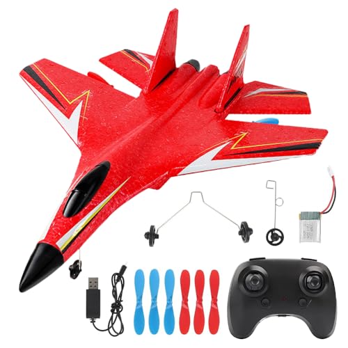 WDKXCN RC Flugzeuge 2CH, 2.4Ghz Ferngesteuertes Flugzeug Spielzeug mit LED-Licht, RC Flugzeug Anfänger mit Fernsteuerung und USB Aufladung, Spielzeug Styroporflieger für Erwachsene, Rot WDKXCN RC Flugzeuge 2CH, 2.4Ghz Ferngesteuertes Flugzeug Spielzeug mit LED-Licht, RC Flugzeug Anfänger mit Fernsteuerung und USB Aufladung, Spielzeug Styroporflieger für Erwachsene, Rot von WDKXCN