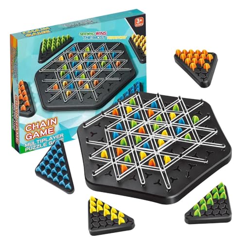 WDKXCN Triggle Spiel, lustiges Triggle Game, 2 Bis 4 Spieler Triggle Spiel Gummibänder, Interaktives Steckspiel für Familienfeiern mit Kindern und Erwachsenen, klassisches Strategie Steckbrettspiel von WDKXCN