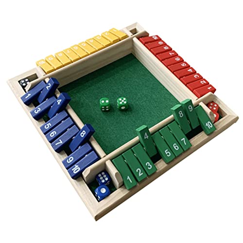 WDMJxar Shut The Box Würfelspiel, 2-4 Spieler Familie Holzbrett Tisch Mathe, 8 Würfel Klassische Tischspiele für Klassenzimmer, Zuhause, Party oder Kneipe (Green) von WDMJxar