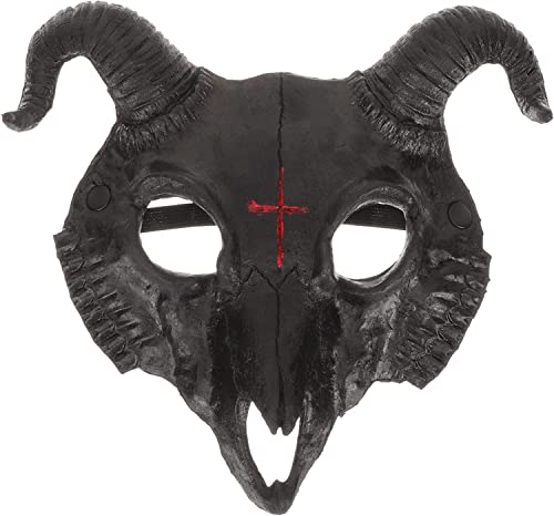 WDOPEN Schaf Totenkopf Maske Ziegenmasken Erwachsene Niedliche Ziegenmaske Halloween Cosplay Maske PU Schaum (Schwarz) von WDOPEN