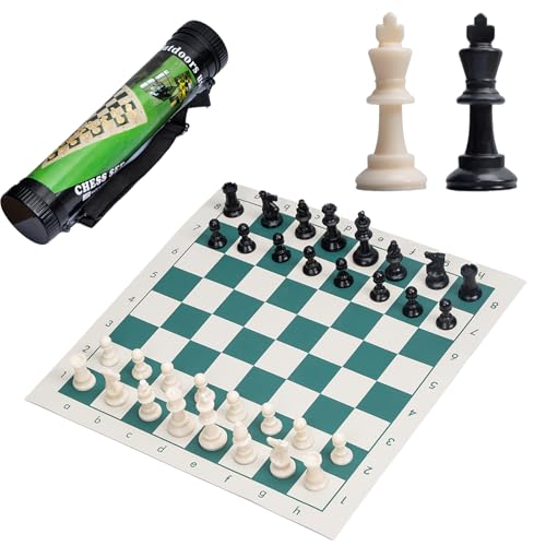 Reisefreundliches Schach-Set – 34 x 34 cm, tragbares, faltbares Brett, geeignet für Erwachsene und Kleinkinder, ideal für Unterhaltung im Flug oder für unterwegs von WDVFETGBGHHDSCFRCE