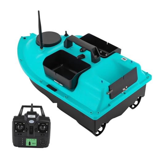 WDZCZDoo Futterboot RC-Boot mit GPS, Köderboot Fernbedienung Futterboote 600m RC Wireless Nachtlichtpositionierung, Rumpflast 2 kg, Blau von WDZCZDoo