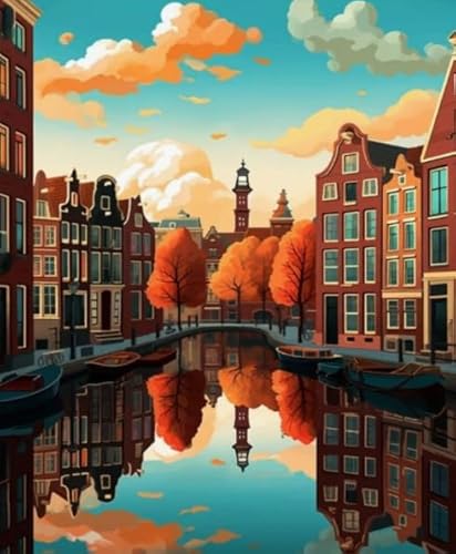 1000 Stück Puzzle, Amsterdams City Travel, Colorful Abstract Jigsaw, Memory Spiels for Erwachsene Familie Educational Spielzeug Posters BE577KA von WDZFF