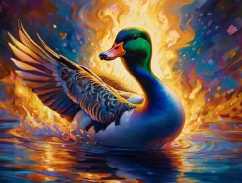 1000 Stück Puzzle, Animal Ducks, Colorful Abstract Jigsaw, Memory Spiels for Erwachsene Familie Educational Spielzeug Posters BE83KA von WDZFF