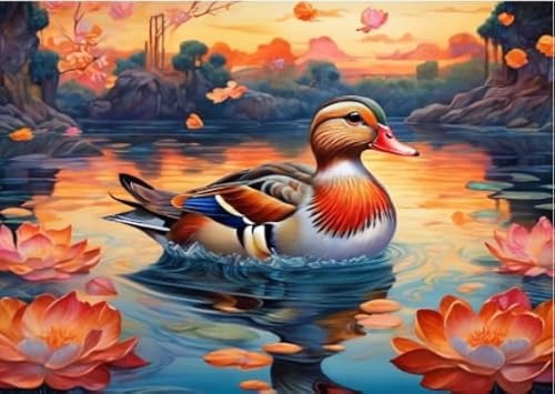 1000 Stück Puzzle, Animal Ducks, Colorful Abstract Jigsaw, Memory Spiels for Erwachsene Familie Educational Spielzeug Posters BE84KA von WDZFF