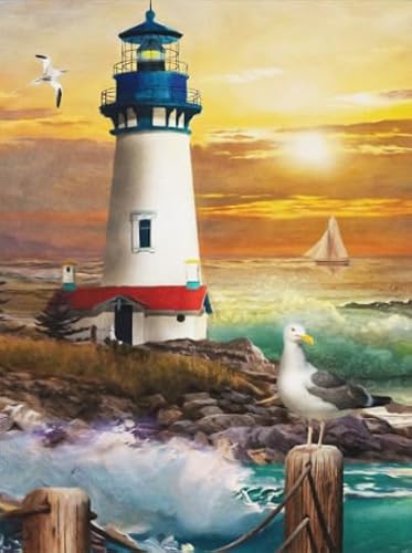 1000 Stück Puzzle, Lighthouses, Colourful Abstract Jigsaw, Memory Spiels for Erwachsene Familie Stressabbau Spiel Posters Spielzeug BE667KA von WDZFF