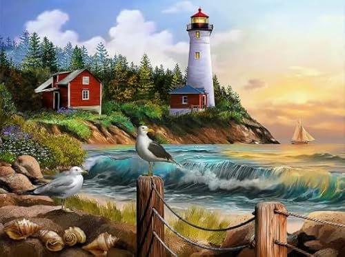 1000 Stück Puzzle, Lighthouses, Colourful Abstract Jigsaw, Memory Spiels for Erwachsene Familie Stressabbau Spiel Posters Spielzeug BE668KA von WDZFF