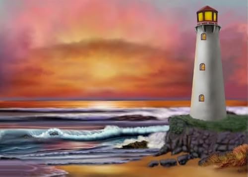 1000 Stück Puzzle, Lighthouses, Colourful Abstract Jigsaw, Memory Spiels for Erwachsene Familie Stressabbau Spiel Posters Spielzeug BE670KA von WDZFF