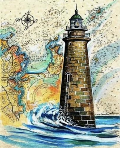 1000 Stück Puzzle, Lighthouses, Colourful Abstract Jigsaw, Memory Spiels for Erwachsene Familie Stressabbau Spiel Posters Spielzeug BE672KA von WDZFF