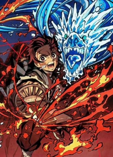 1000 Teile Puzzle,Japanese Anime Demons Tanjirou 1000 Teile,Picture Jigsaw Puzzles,Adults Children's,Games Educational Toys WDZFF Zy352Zp von WDZFF