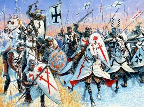 Crusades Medievals Cruciata Art Pictures,1000 Teile Puzzles,Erwachsene Stressabbau Spiel Kunst Bild,Puzzle Spielzeug Für Kinder Hq24Zd von WDZFF