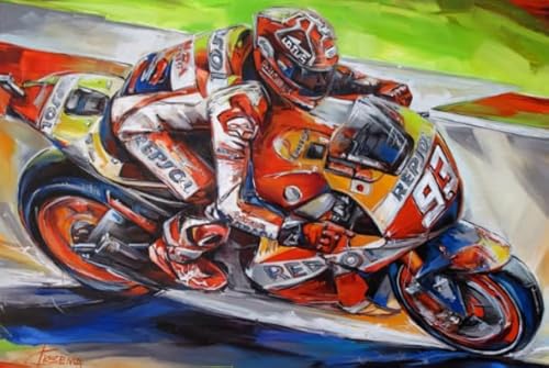 Rätsel, Motorcycle Racer Marcs Marquezs Posters, for Men's Educational Spielzeug, 1000 Pcs, Colourful Jigsaw, Irregular Jigsaw Memory Spiel BE230KA von WDZFF