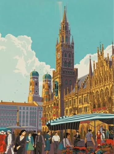 Rätsel 1000 Pcs, Germanys Vintage Travel, Abstract Art Jigsaw, Memory Spiels for Erwachsene Familie Stressabbau Spielzeug Posters BE590KA von WDZFF