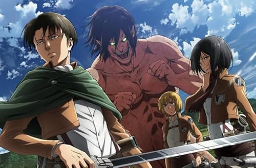 WDZFF Jigsaw Puzzle 1000 Stück Schlacht Anime Eren.Jaeger Poster Holz Bunt Fähigkeit Spiel Für Die Ganze Familie Erwachsene Mt49Zp von WDZFF