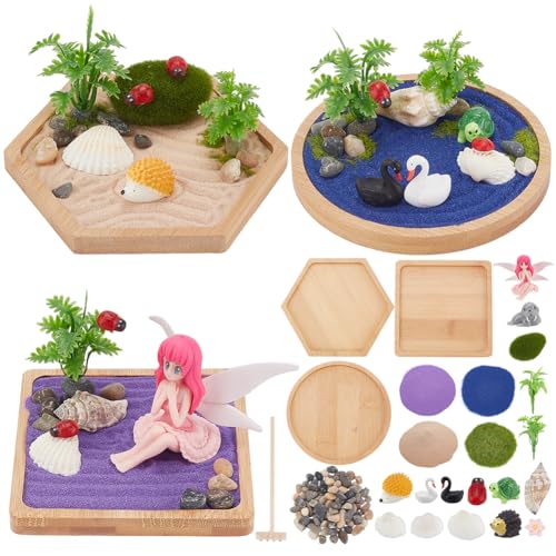 WEBEEDY 3 Setzt Tiere Zen Garten Sand Kit Mini Ozean Desktop Sandbox Alternative Sand Tablett Kit Sand Bastelzubehör Geschenke Für Spirituelle Zen Dekoration Im Homeoffice von WEBEEDY