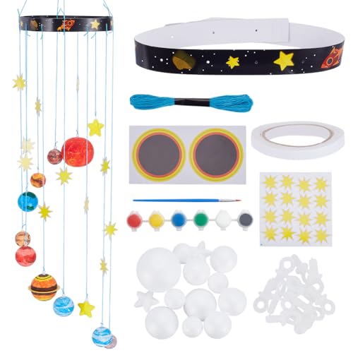 WEBEEDY 3D Solar System Modell Schaumball Kit Komplett DIY Hängendes Solar Projekt Kit Mit Schaumball Pigment Pinsel Machen Sie Ihr Eigenes Sonnensystem Für Das Weltraumparty Geburtstagsgeschenk von WEBEEDY