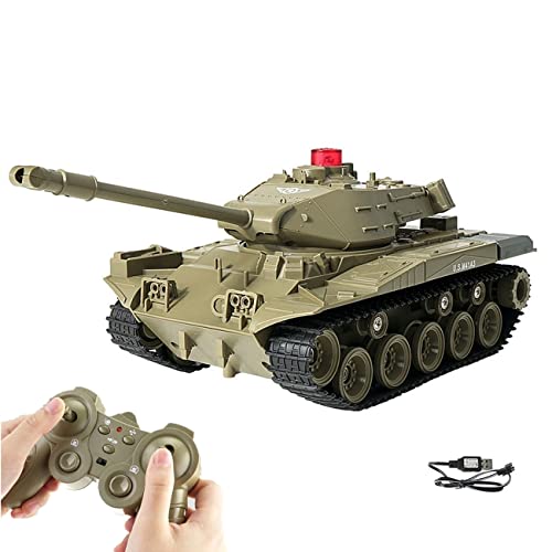 WEECOC RC Panzer Militär-LKW-Fahrzeuge, ferngesteuertes Auto, 2,4 GHz, ferngesteuertes Militär-Kampfpanzer, Spielzeug, 270 ° drehbar, realistische Geräusche, tolles Geschenk für Kinder, Jungen (grün) von WEECOC