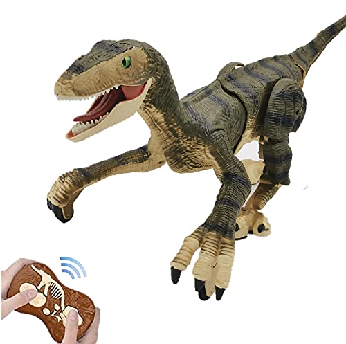 WECOC RC Dinosaurier Spielzeug Fernbedienung Roboter Spielzeug für Kinder 2,4 GHz LED Lightup Can Walking Roaring Weihnachten Geburtstagsgeschenk (gelb) von WEECOC