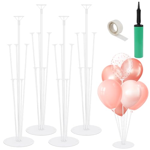 4 Sets Luftballon Ständer, Ballonständer Für Luftballons Klar Luftballon Stäbe, Luftballon Halter mit Sockeln, Pumpe, Punktaufklebern für Party, Hochzeit, Geburtstag, Jahrestag 4 Sets Luftballon Ständer, Ballonständer Für Luftballons Klar Luftballon Stäbe, Luftballon Halter mit Sockeln, Pumpe, Punktaufklebern für Party, Hochzeit, Geburtstag, Jahrestag von WEFINEST