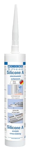 WEICON Silikon A 310ml | Acetat- und fungizid gehärtetes Dichtmittel | Weiß von WEICON