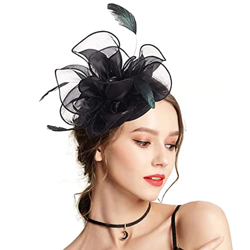 Fascinator Kopfschmuck Damen Fascinator Stirnband Teeparty Stirnband Cocktail Stirnband Mesh Stirnband von WEIDN