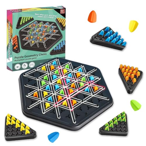 Ketten Dreieck Schachspiel,Triggle Spiel mit Gummibänder, Puzzle Checkers Spiel, Interaktives für Familienfeiern und Reisen,Tabletop Brettspiele für Erwachsene und Kinder Ketten Dreieck Schachspiel,Triggle Spiel mit Gummibänder, Puzzle Checkers Spiel, Interaktives für Familienfeiern und Reisen,Tabletop Brettspiele für Erwachsene und Kinder von WEILONGB