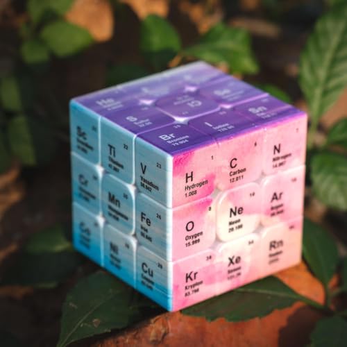 Speed Zauberwürfel 3x3, Speed Cube 3x3 Speedcube, Magischer Würfel Stickerless, Zauberwürfel Periodensystem Zauberwürfel Chemische Elemente, Puzzle Zauberwürfel Spielzeug für Kinder Erwachsene von WEINIBAO