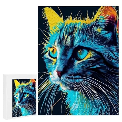 Bunte Katze - Puzzles für Erwachsene, Puzzle Erwachsene 1000 Teile, Banksy Little Girl Street Artwork Puzzle 75 x 50 cm, Bunte DIY-Puzzles für Heimdekoration, Familienpuzzle Geschenkideen D-46 von WEISHIWE