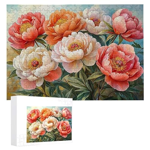 Bunte Pfingstrosenblumen - Puzzles für Erwachsene, Puzzle Erwachsene 1200 Teile, Banksy Little Girl Street Artwork Puzzle 75 x 50 cm, DIY-Puzzles für Heimdekoration, Familienpuzzle Geschenkideen D-57 von WEISHIWE