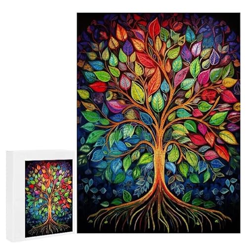 Bunter Baum - Puzzles für Erwachsene, Puzzle Erwachsene 300 Teile, Banksy Little Girl Street Artwork Puzzle 40 x 28 cm, Bunte DIY-Puzzles für Heimdekoration, Familienpuzzle Geschenkideen D-60 von WEISHIWE