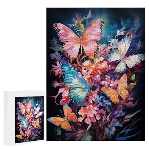 Bunter Schmetterling - Puzzles für Erwachsene, Puzzle Erwachsene 200 Teile, Banksy Little Girl Street Artwork Puzzle 35 x 25 cm, Bunte DIY-Puzzles für Heimdekoration, Familienpuzzle Geschenkideen D-41 von WEISHIWE