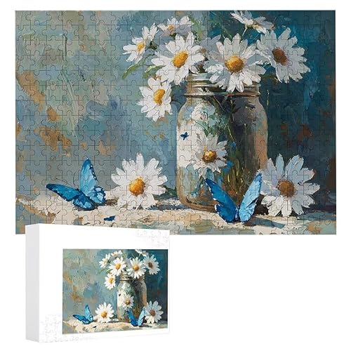 Daisy Butterfly - Puzzles für Erwachsene, Puzzle Erwachsene 200 Teile, Banksy Little Girl Street Artwork Puzzle 35 x 25 cm, Bunte DIY-Puzzles für Heimdekoration, Familienpuzzle Geschenkideen D-87 von WEISHIWE