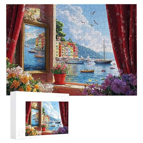 Fensterbänke Landschaft - Puzzles für Erwachsene, Puzzle Erwachsene 1000 Teile, Banksy Little Girl Street Artwork Puzzle 75 x 50 cm, DIY-Puzzles für Heimdekoration, Familienpuzzle Geschenkideen D-92 von WEISHIWE