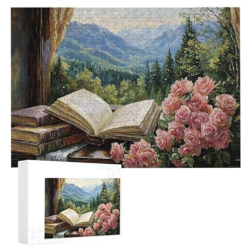 Fensterbänke Landschaft - Puzzles für Erwachsene, Puzzle Erwachsene 200 Teile, Banksy Little Girl Street Artwork Puzzle 35 x 25 cm, DIY-Puzzles für Heimdekoration, Familienpuzzle Geschenkideen D-93 von WEISHIWE