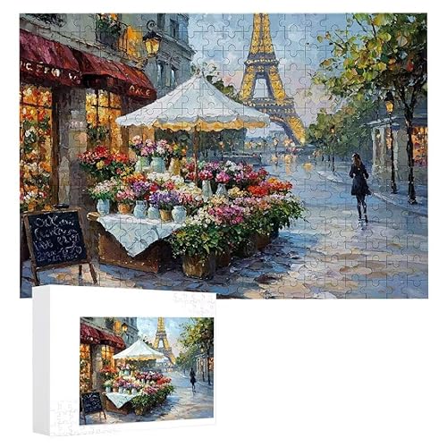 Paris Street View - Puzzles für Erwachsene, Puzzle Erwachsene 200 Teile, Banksy Little Girl Street Artwork Puzzle 35 x 25 cm, Bunte DIY-Puzzles für Heimdekoration, Familienpuzzle Geschenkideen D-5 von WEISHIWE