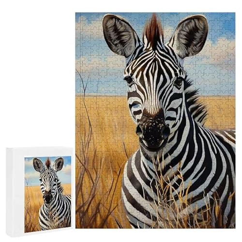 Plains Zebra - Puzzles für Erwachsene, Puzzle Erwachsene 200 Teile, Banksy Little Girl Street Artwork Puzzle 35 x 25 cm, Bunte DIY-Puzzles für Heimdekoration, Familienpuzzle Geschenkideen D-65 von WEISHIWE