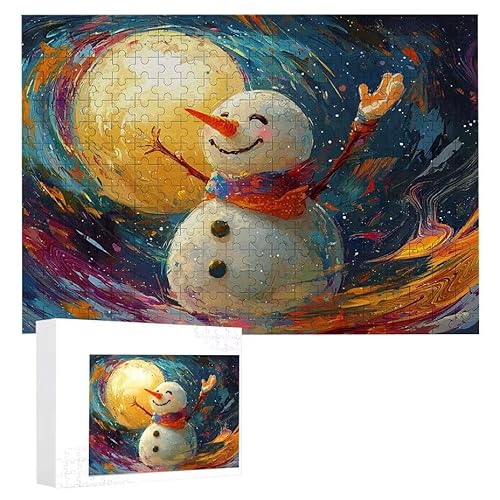 Puzzle 1000 Teile Erwachsene Abstrakter Schneemann 75 x 50 cm, 3D Visuelle Wooden Puzzle, DIY Craft Bastelpuzzles für Heimdekoration, Geschenkbox, Familie herausforderndes Puzzles F-85 von WEISHIWE