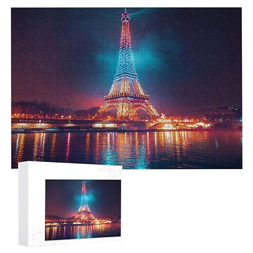 Puzzle 1000 Teile Erwachsene Eiffelturm 75 x 50 cm, 3D Visuelle Wooden Puzzle, DIY Craft Bastelpuzzles für Heimdekoration, Geschenkbox, Familie herausforderndes Puzzles F-3 von WEISHIWE