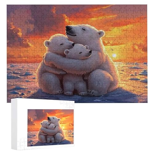 Puzzle 1000 Teile Erwachsene Eisbären 75 x 50 cm, 3D Visuelle Wooden Puzzle, DIY Craft Bastelpuzzles für Heimdekoration, Geschenkbox, Familie herausforderndes Puzzles F-25 von WEISHIWE