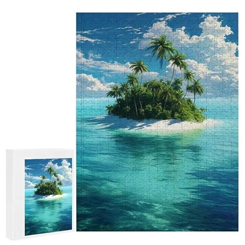 Puzzle 1000 Teile Erwachsene Insel 75 x 50 cm, 3D Visuelle Wooden Puzzle, DIY Craft Bastelpuzzles für Heimdekoration, Geschenkbox, Familie herausforderndes Puzzles F-107 von WEISHIWE