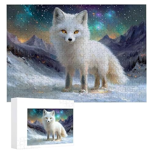 Puzzle 1000 Teile Erwachsene Polarfuchs 75 x 50 cm, 3D Visuelle Wooden Puzzle, DIY Craft Bastelpuzzles für Heimdekoration, Geschenkbox, Familie herausforderndes Puzzles F-23 von WEISHIWE