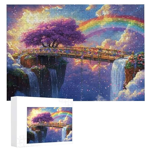 Puzzle 1000 Teile Erwachsene Regenbogenlandschaft 75 x 50 cm, 3D Visuelle Wooden Puzzle, DIY Craft Bastelpuzzles für Heimdekoration, Geschenkbox, Familie herausforderndes Puzzles F-33 von WEISHIWE