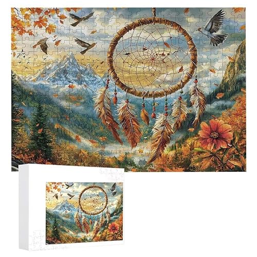 Puzzle 1000 Teile Erwachsene Traumfänger Landschaft 75 x 50 cm, 3D Visuelle Wooden Puzzle, DIY Craft Bastelpuzzles für Heimdekoration, Geschenkbox, Familie herausforderndes Puzzles F-31 von WEISHIWE