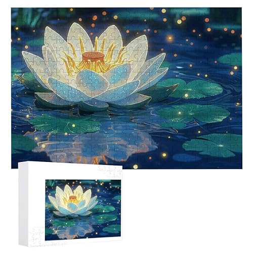 Puzzle 1000 Teile Erwachsene Weißer Lotus 75 x 50 cm, 3D Visuelle Wooden Puzzle, DIY Craft Bastelpuzzles für Heimdekoration, Geschenkbox, Familie herausforderndes Puzzles F-11 von WEISHIWE